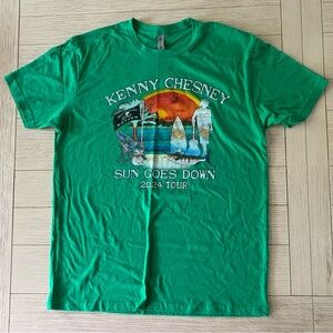Kenny Chesney 2024 Tour T-Shirt When the Sun Goes Down - Size LARGE Green